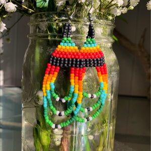 “Sunset On The Ridge” Medium Sized Beaded Earrings